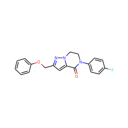 O=C1c2cc(COc3ccccc3)nn2CCN1c1ccc(F)cc1 ZINC000205328233