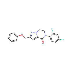 O=C1c2cc(COc3ccccc3)nn2CCN1c1ccc(F)cc1F ZINC000169286016