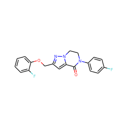 O=C1c2cc(COc3ccccc3F)nn2CCN1c1ccc(F)cc1 ZINC000205329551