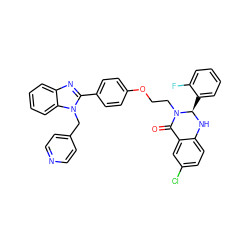 O=C1c2cc(Cl)ccc2N[C@H](c2ccccc2F)N1CCOc1ccc(-c2nc3ccccc3n2Cc2ccncc2)cc1 ZINC001772607711