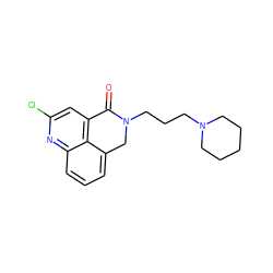 O=C1c2cc(Cl)nc3cccc(c23)CN1CCCN1CCCCC1 ZINC000169351724