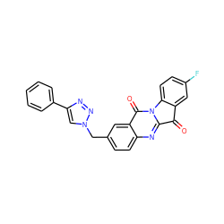 O=C1c2cc(F)ccc2-n2c1nc1ccc(Cn3cc(-c4ccccc4)nn3)cc1c2=O ZINC000103283529