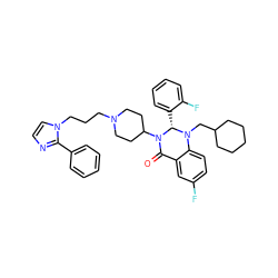 O=C1c2cc(F)ccc2N(CC2CCCCC2)[C@@H](c2ccccc2F)N1C1CCN(CCCn2ccnc2-c2ccccc2)CC1 ZINC001772622343