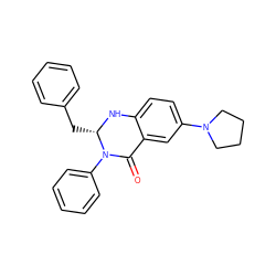 O=C1c2cc(N3CCCC3)ccc2N[C@@H](Cc2ccccc2)N1c1ccccc1 ZINC000072112472