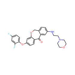 O=C1c2cc(NCCN3CCOCC3)ccc2COc2cc(Oc3ccc(F)cc3F)ccc21 ZINC000103273311