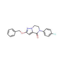 O=C1c2cc(OCc3ccccc3)nn2CCN1c1ccc(F)cc1 ZINC000211021640