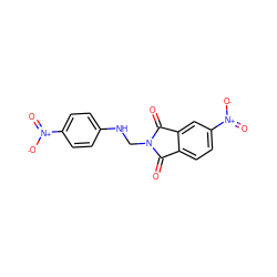 O=C1c2ccc([N+](=O)[O-])cc2C(=O)N1CNc1ccc([N+](=O)[O-])cc1 ZINC000005224149