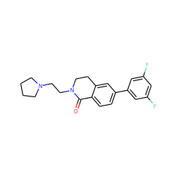 O=C1c2ccc(-c3cc(F)cc(F)c3)cc2CCN1CCN1CCCC1 ZINC000059113081