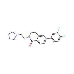 O=C1c2ccc(-c3ccc(F)c(F)c3)cc2CCN1CCN1CCCC1 ZINC000059113818