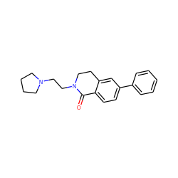 O=C1c2ccc(-c3ccccc3)cc2CCN1CCN1CCCC1 ZINC000059113344