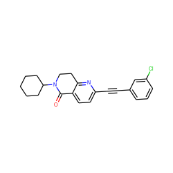 O=C1c2ccc(C#Cc3cccc(Cl)c3)nc2CCN1C1CCCCC1 ZINC000071340373