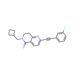 O=C1c2ccc(C#Cc3cccc(F)c3)nc2CCN1CC1CCC1 ZINC000066074104