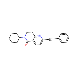 O=C1c2ccc(C#Cc3ccccc3)nc2CCN1C1CCCCC1 ZINC000071334184