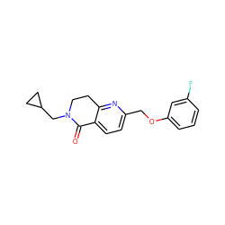 O=C1c2ccc(COc3cccc(F)c3)nc2CCN1CC1CC1 ZINC000169331115