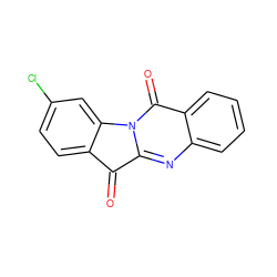 O=C1c2ccc(Cl)cc2-n2c1nc1ccccc1c2=O ZINC000001581451