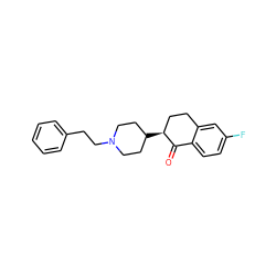 O=C1c2ccc(F)cc2CC[C@@H]1C1CCN(CCc2ccccc2)CC1 ZINC000013734312