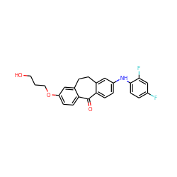 O=C1c2ccc(Nc3ccc(F)cc3F)cc2CCc2cc(OCCCO)ccc21 ZINC000095574200