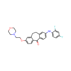 O=C1c2ccc(Nc3ccc(F)cc3F)cc2CCc2cc(OCCN3CCOCC3)ccc21 ZINC000095577777