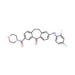 O=C1c2ccc(Nc3ccc(F)cc3F)cc2CCc2ccc(C(=O)N3CCOCC3)cc21 ZINC000095596090