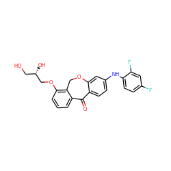 O=C1c2ccc(Nc3ccc(F)cc3F)cc2OCc2c(OC[C@@H](O)CO)cccc21 ZINC000103285426