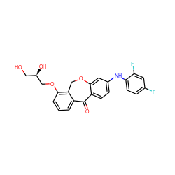 O=C1c2ccc(Nc3ccc(F)cc3F)cc2OCc2c(OC[C@H](O)CO)cccc21 ZINC000103285428