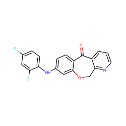 O=C1c2ccc(Nc3ccc(F)cc3F)cc2OCc2ncccc21 ZINC000040405157