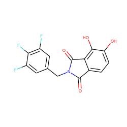 O=C1c2ccc(O)c(O)c2C(=O)N1Cc1cc(F)c(F)c(F)c1 ZINC000043066170