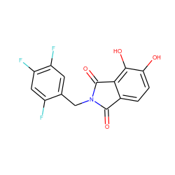 O=C1c2ccc(O)c(O)c2C(=O)N1Cc1cc(F)c(F)cc1F ZINC000043009070