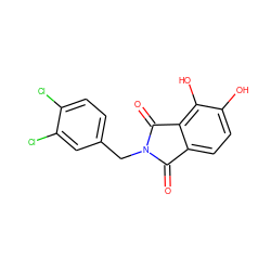 O=C1c2ccc(O)c(O)c2C(=O)N1Cc1ccc(Cl)c(Cl)c1 ZINC000043024459