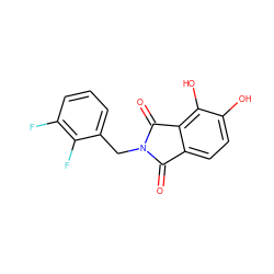 O=C1c2ccc(O)c(O)c2C(=O)N1Cc1cccc(F)c1F ZINC000043068570