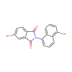 O=C1c2ccc(O)cc2C(=O)N1c1cccc2c(O)cccc12 ZINC000028818099