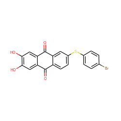 O=C1c2ccc(Sc3ccc(Br)cc3)cc2C(=O)c2cc(O)c(O)cc21 ZINC000095576981