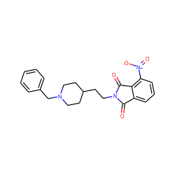 O=C1c2cccc([N+](=O)[O-])c2C(=O)N1CCC1CCN(Cc2ccccc2)CC1 ZINC000003814226