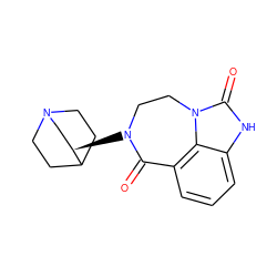 O=C1c2cccc3[nH]c(=O)n(c23)CCN1[C@@H]1CN2CCC1CC2 ZINC000149056751