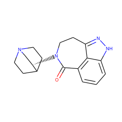 O=C1c2cccc3[nH]nc(c23)CCN1[C@H]1CN2CCC1CC2 ZINC000096169946