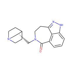 O=C1c2cccc3[nH]nc(c23)CCN1C[C@@H]1CN2CCC1CC2 ZINC000166668050