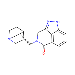 O=C1c2cccc3[nH]nc(c23)CN1C[C@@H]1CN2CCC1CC2 ZINC000166526353