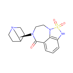 O=C1c2cccc3c2N(CCN1[C@@H]1CN2CCC1CC2)S(=O)(=O)N3 ZINC000166654540