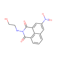 O=C1c2cccc3cc([N+](=O)[O-])cc(c23)C(=O)N1NCCO ZINC000001903557