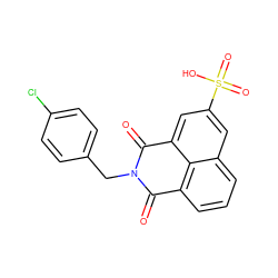 O=C1c2cccc3cc(S(=O)(=O)O)cc(c23)C(=O)N1Cc1ccc(Cl)cc1 ZINC000103254247