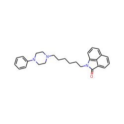 O=C1c2cccc3cccc(c23)N1CCCCCCN1CCN(c2ccccc2)CC1 ZINC000013531185