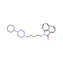 O=C1c2cccc3cccc(c23)N1CCCCCN1CCN(C2CCCCC2)CC1 ZINC000022930396