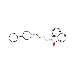 O=C1c2cccc3cccc(c23)N1CCCCN1CCC(C2CCCCC2)CC1 ZINC000013531148