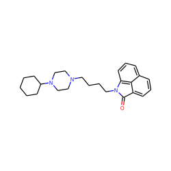 O=C1c2cccc3cccc(c23)N1CCCCN1CCN(C2CCCCC2)CC1 ZINC000022930394