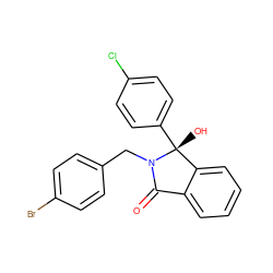 O=C1c2ccccc2[C@@](O)(c2ccc(Cl)cc2)N1Cc1ccc(Br)cc1 ZINC000066111889