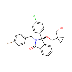 O=C1c2ccccc2[C@@](OCC2(CO)CC2)(c2ccc(Cl)cc2)N1Cc1ccc(Br)cc1 ZINC000066122831