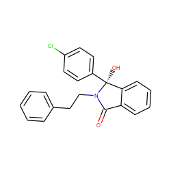 O=C1c2ccccc2[C@](O)(c2ccc(Cl)cc2)N1CCc1ccccc1 ZINC000066124579