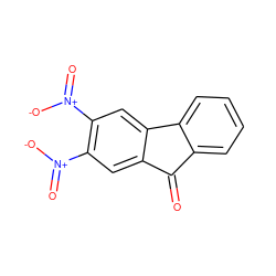 O=C1c2ccccc2-c2cc([N+](=O)[O-])c([N+](=O)[O-])cc21 ZINC000003954396