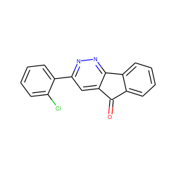 O=C1c2ccccc2-c2nnc(-c3ccccc3Cl)cc21 ZINC000013743556