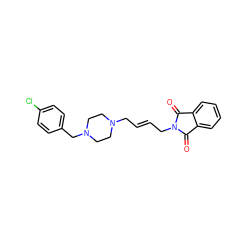 O=C1c2ccccc2C(=O)N1C/C=C/CN1CCN(Cc2ccc(Cl)cc2)CC1 ZINC000653714977